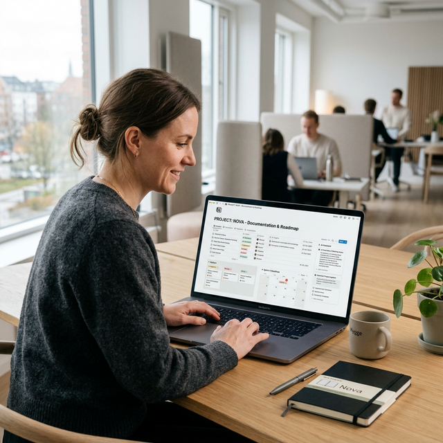A professional cleaning team walking toward a commercial office building